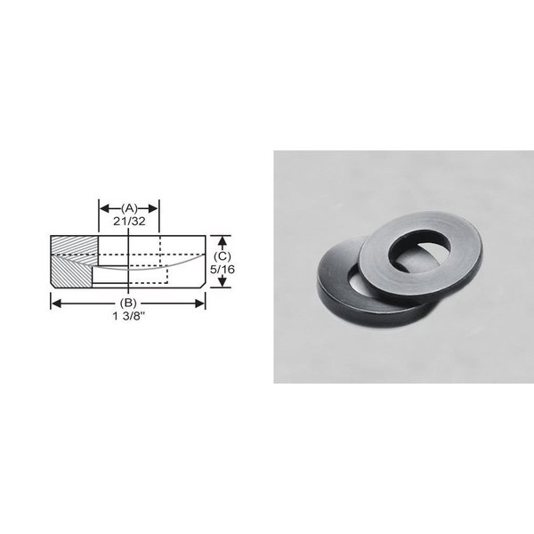 S & W Manufacturing Spherical Washer, Fits Bolt Size 5/8 in 18-8 Stainless Steel STPW-5